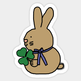 Saint Patricks Day Bunny Rabbit with Shamrock Sticker